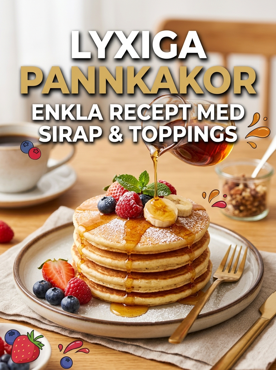 Lyxiga pannkakor – enkla recept med sirap och toppings